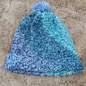 Handmade Crochet Multicolor Blue Hat